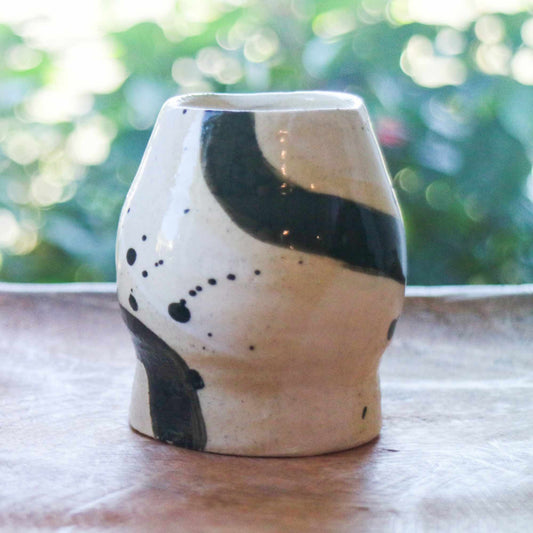 Ink Brushstroke Glaze Ceramic Stand- Handmade Whisk Holders