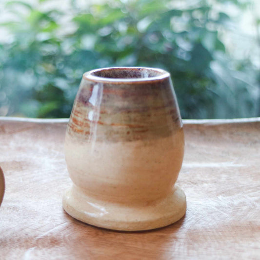 Earth-Toned Glaze Ceramic Chasen Stand- Handmade Whisk Holders