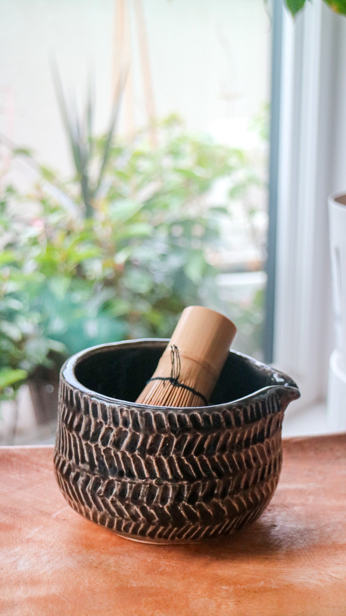 Textured Shadows- Handmade Matcha Bowls