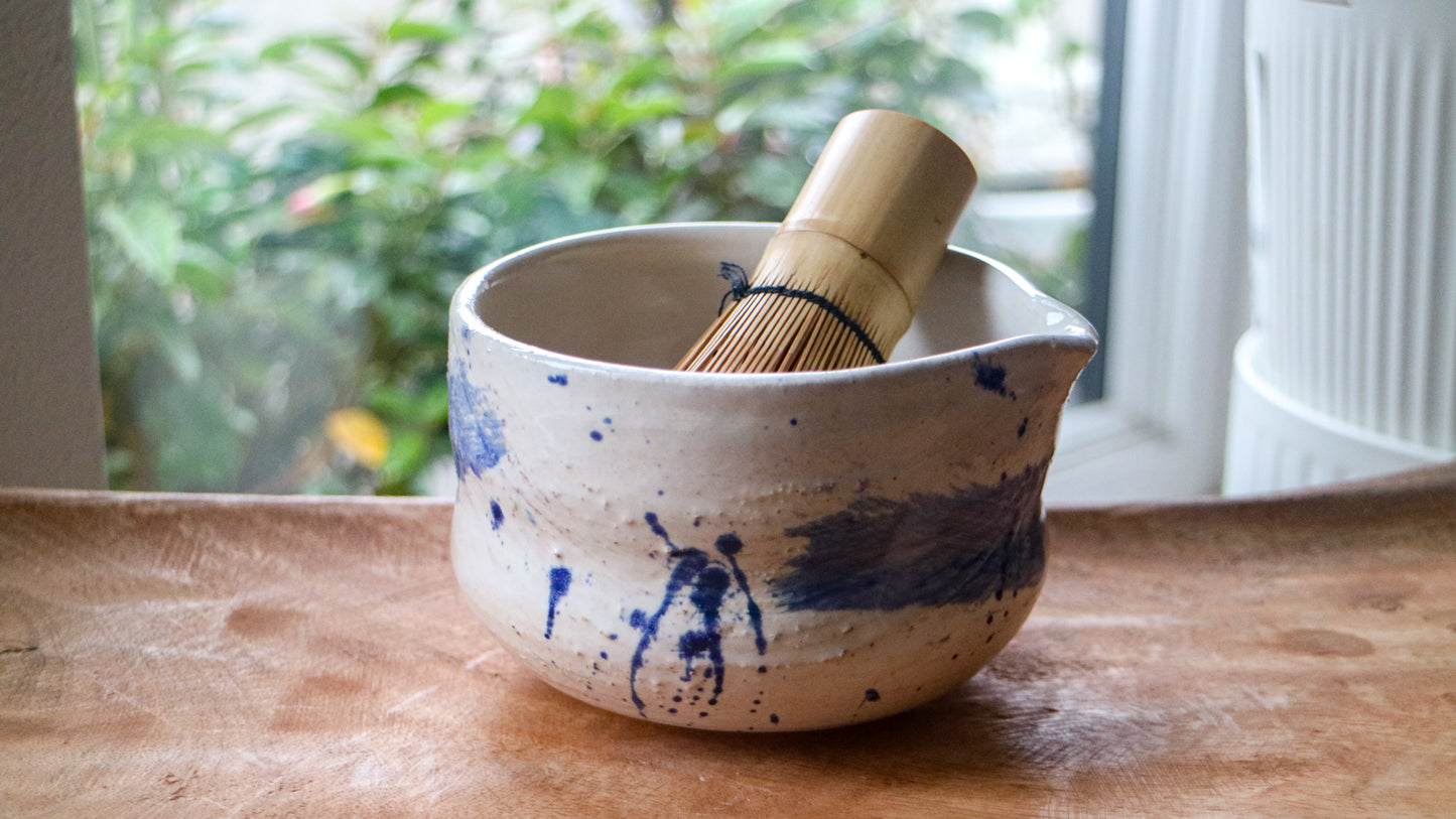 Blue Splash- Handmade Matcha Bowls