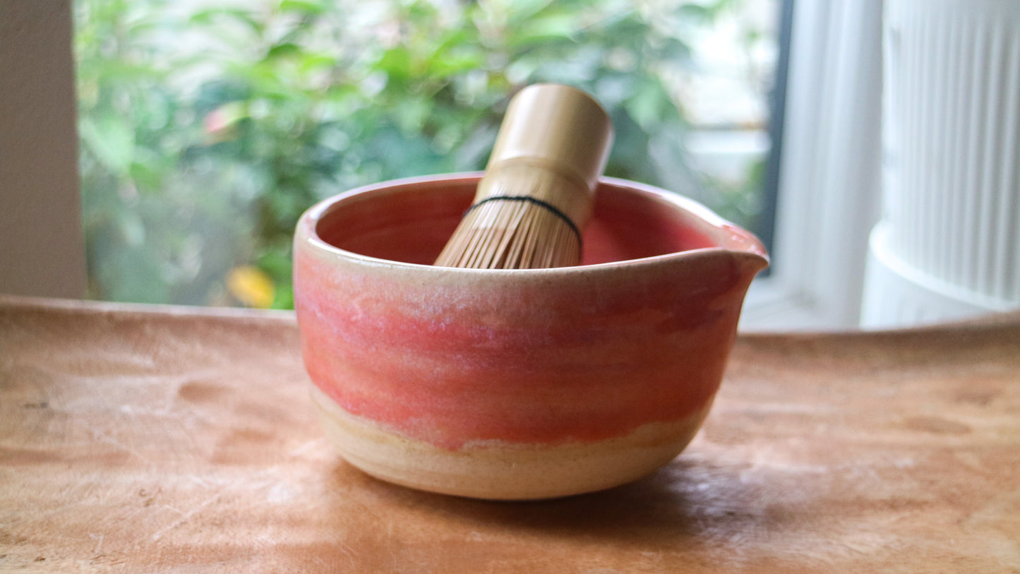Pink Drip- Handmade Matcha Bowls