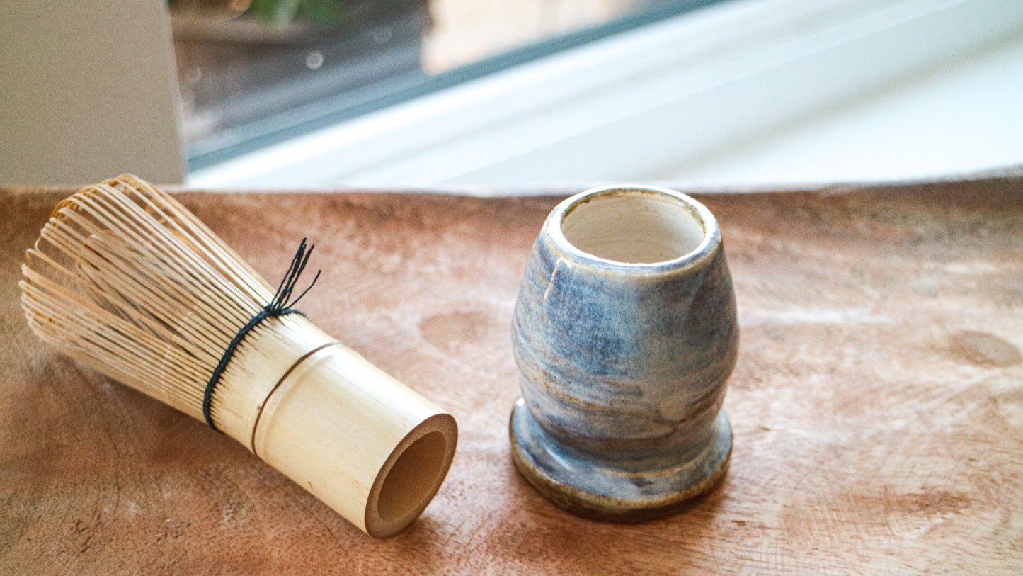 Sky Blue Wash Glaze Ceramic Stand- Handmade Whisk Holders