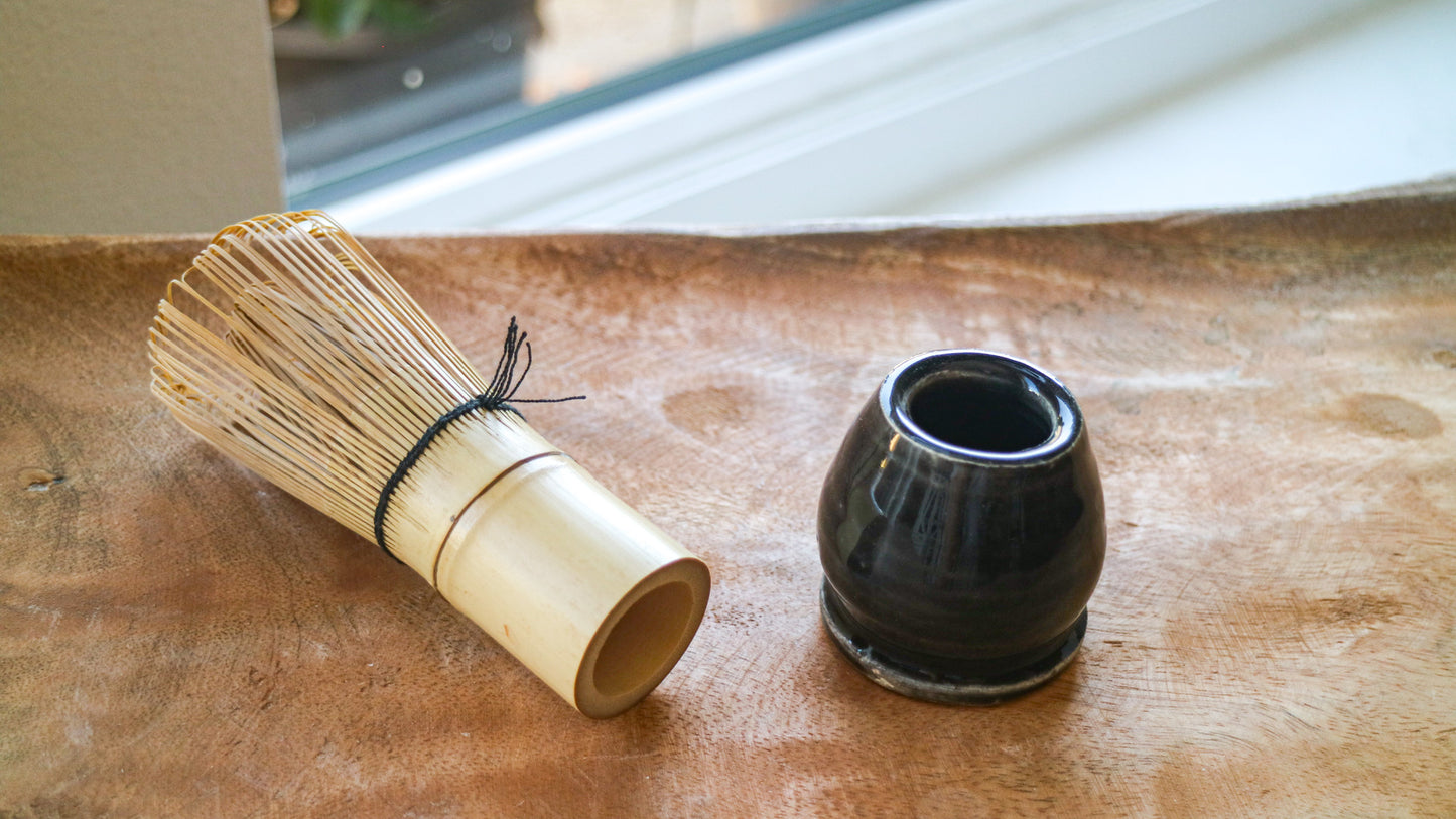 Glossy Onyx Glaze Ceramic Stand- Handmade Whisk Holders