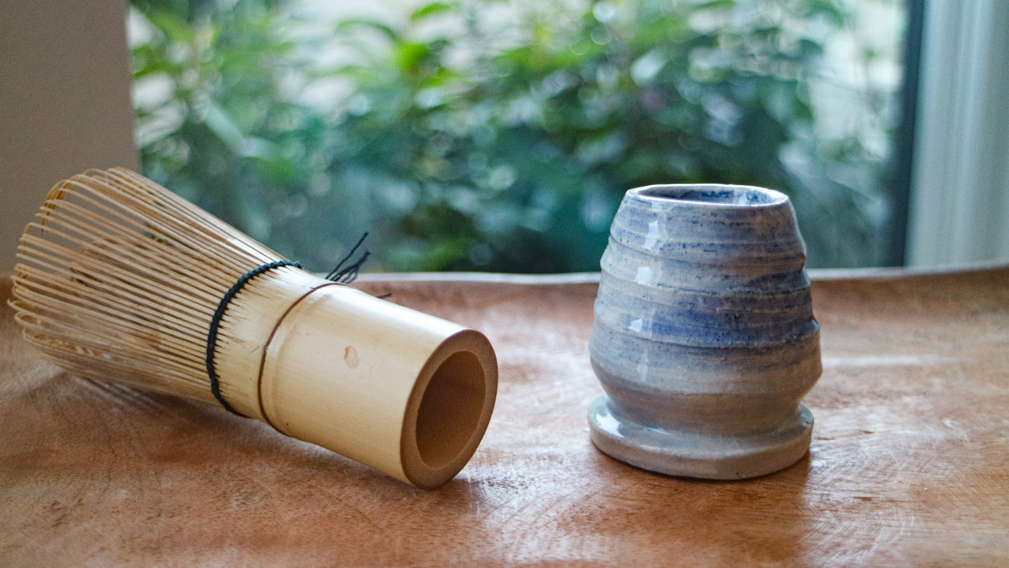 Indigo Ripple Glaze Ceramic Stand- Handmade Whisk Holders