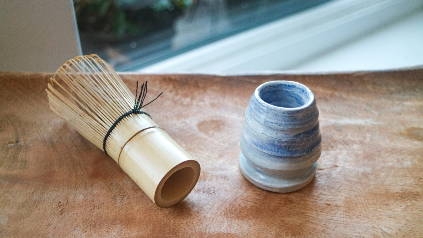 Indigo Ripple Glaze Ceramic Stand- Handmade Whisk Holders