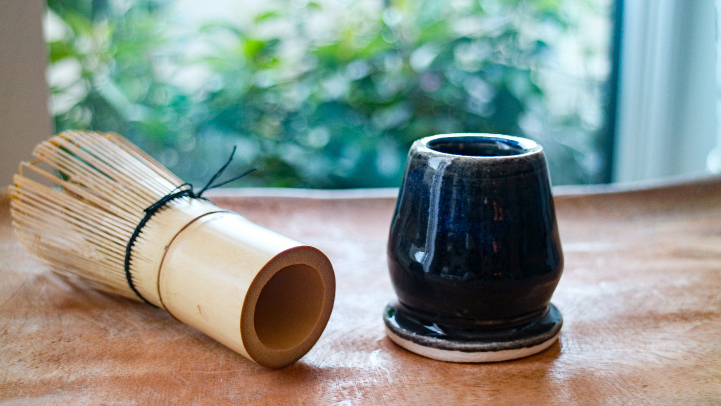Midnight Blue Glaze Ceramic Stand- Handmade Whisk Holders