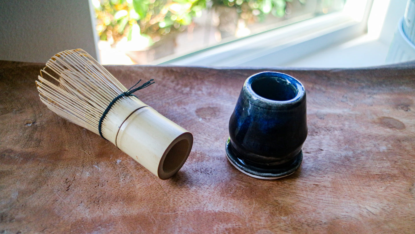 Midnight Blue Glaze Ceramic Stand- Handmade Whisk Holders