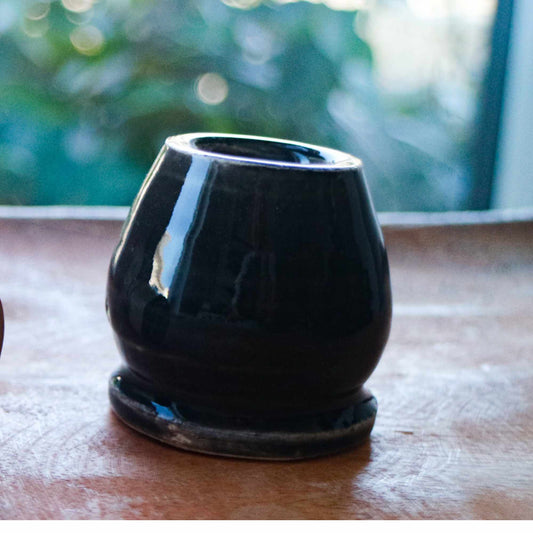Glossy Onyx Glaze Ceramic Stand- Handmade Whisk Holders