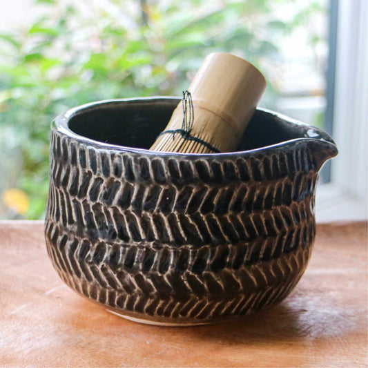 Textured Shadows- Handmade Matcha Bowls