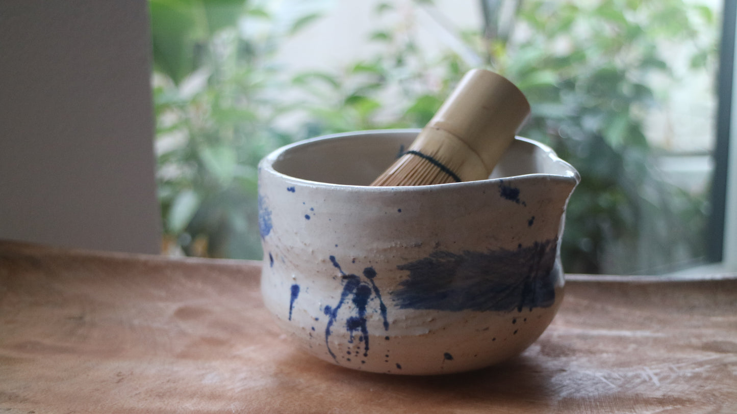Blue Splash- Handmade Matcha Bowls
