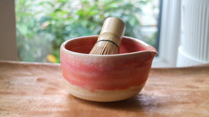 Pink Drip- Handmade Matcha Bowls