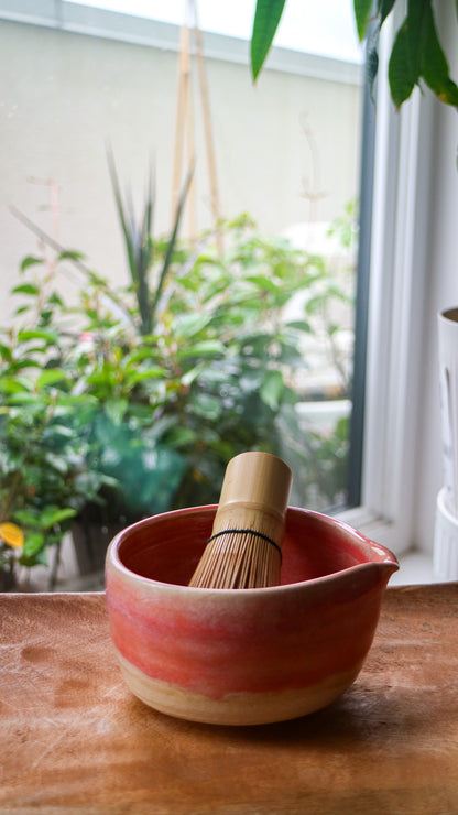 Pink Drip- Handmade Matcha Bowls