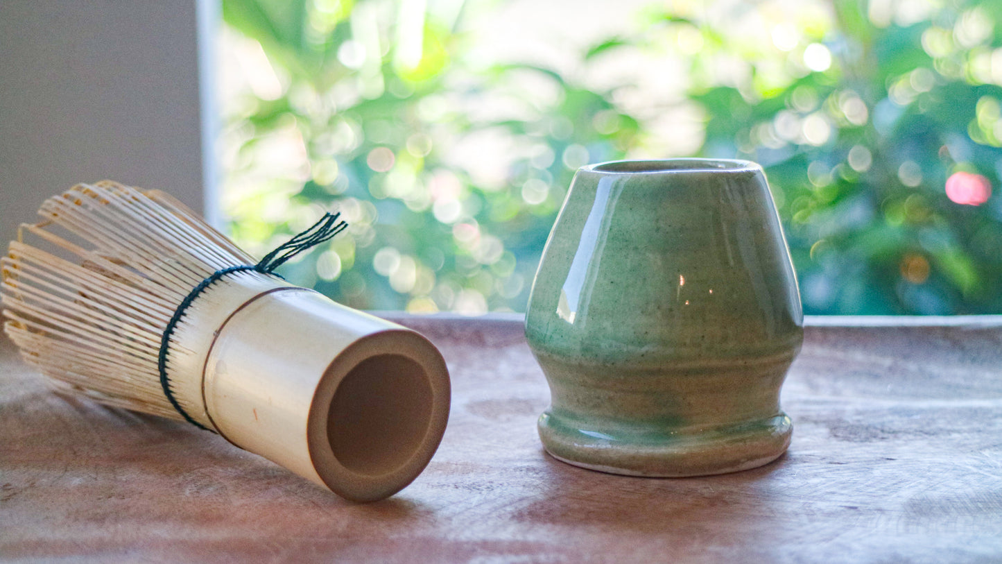 Matcha Green Glaze Ceramic Stand- Handmade Whisk Holders
