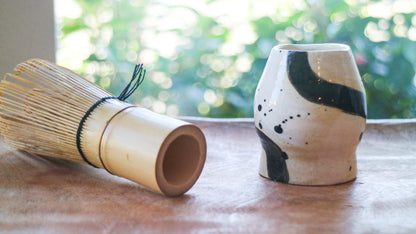 Ink Brushstroke Glaze Ceramic Stand- Handmade Whisk Holders