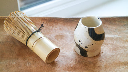 Ink Brushstroke Glaze Ceramic Stand- Handmade Whisk Holders