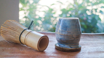 Sky Blue Wash Glaze Ceramic Stand- Handmade Whisk Holders