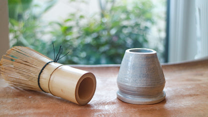 Soft Blue Stone Glaze Ceramic Stand- Handmade Whisk Holders