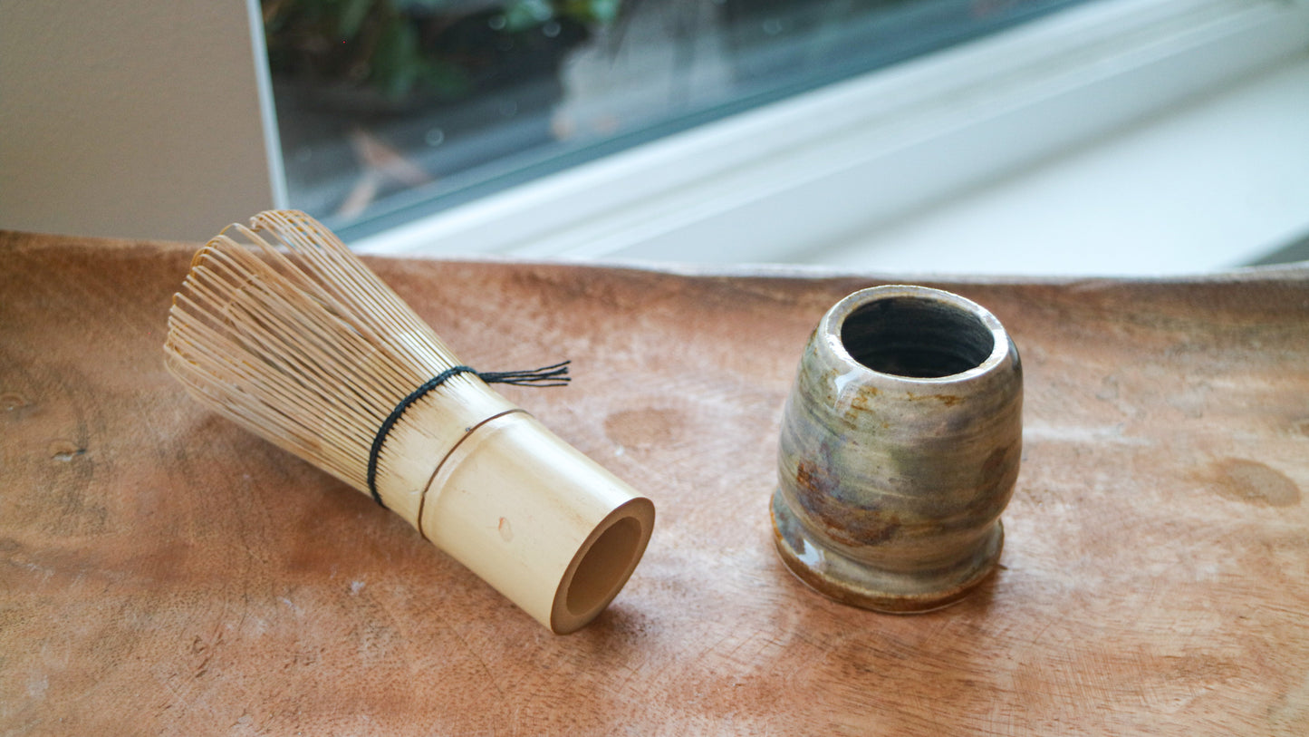 Moss & Earth Glaze Ceramic Stand- Handmade Whisk Holders