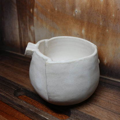 Folded White Handmade Matcha Bowl | Ceramic Chawan