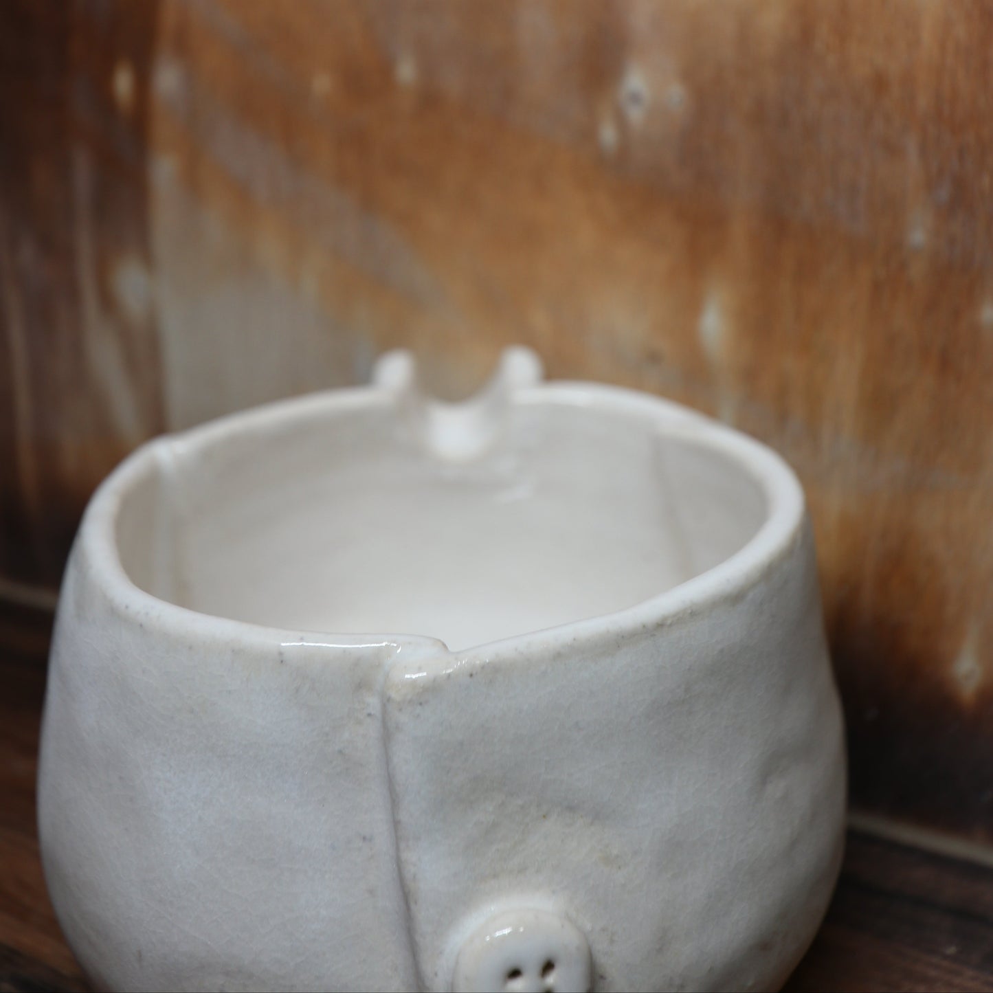 Folded White Handmade Matcha Bowl | Ceramic Chawan