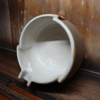 Folded Beige Handmade Matcha Bowl | Ceramic Chawan