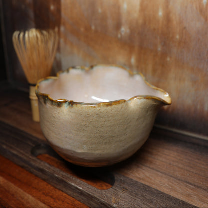 Flower Blossom Handmade Matcha Bowl | Ceramic Chawan