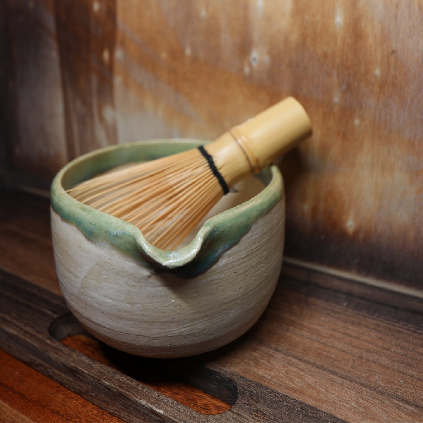 Dipped Green Handmade Matcha Bowl | Ceramic Chawan