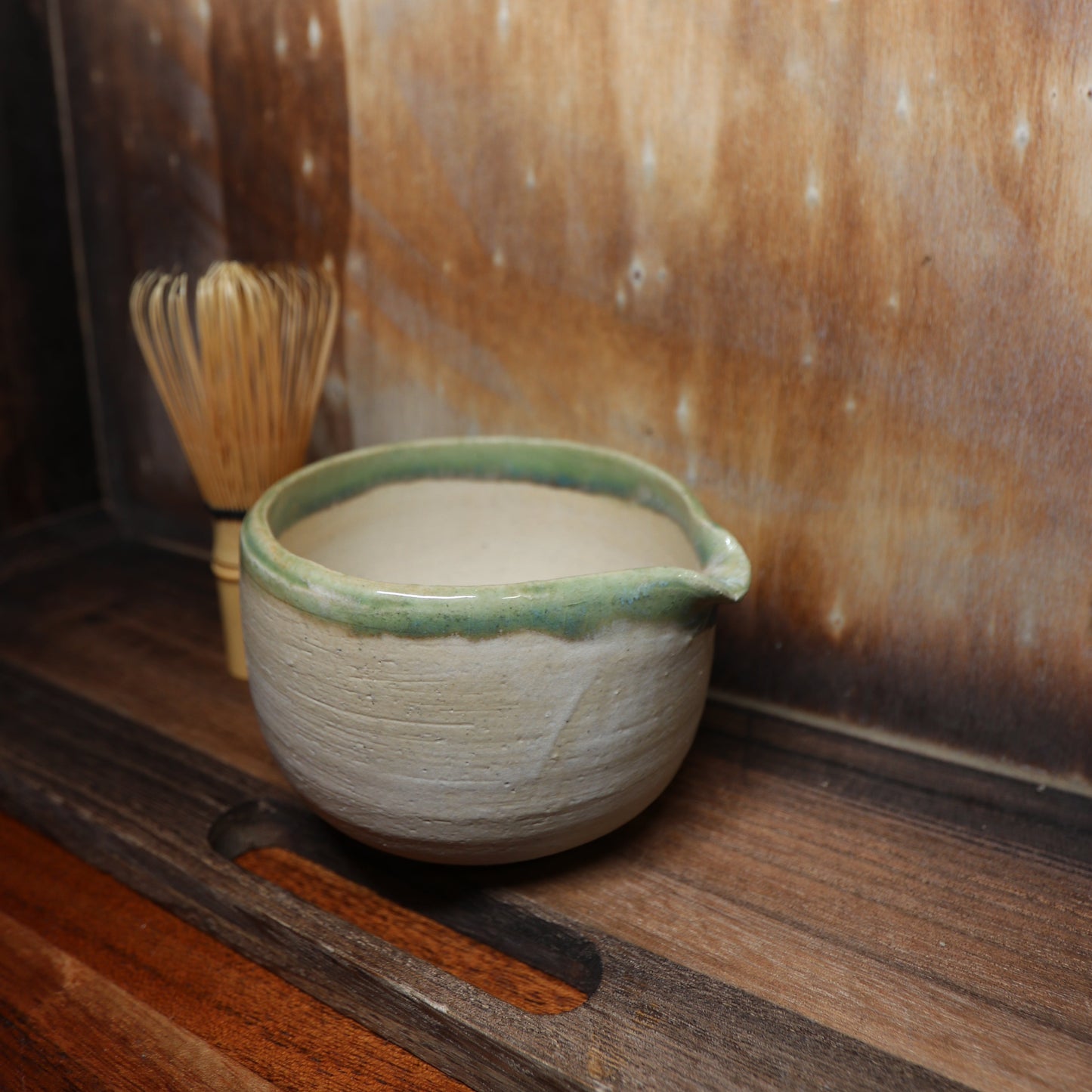 Dipped Green Handmade Matcha Bowl | Ceramic Chawan
