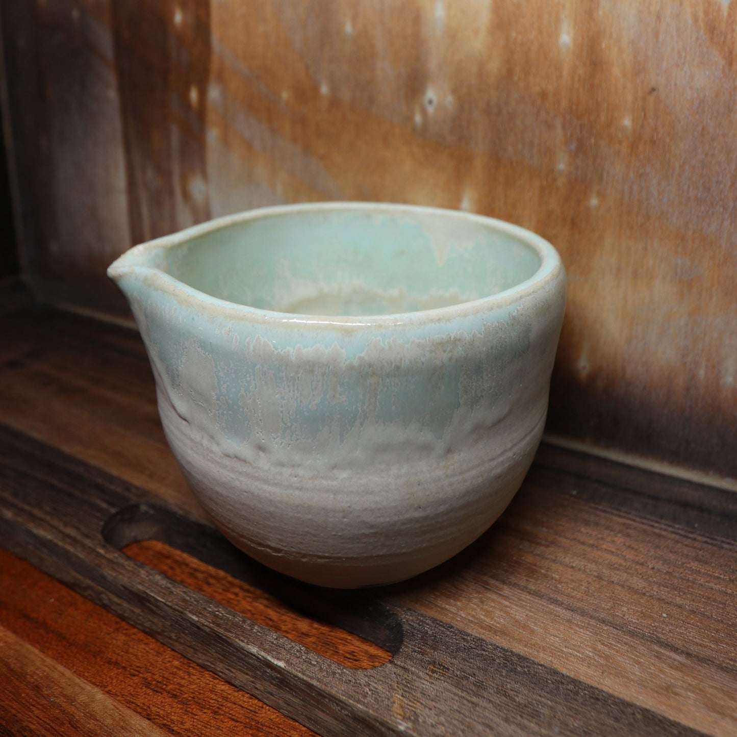 Green Crystal Handmade Matcha Bowl | Ceramic Chawan