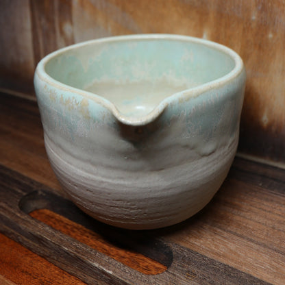 Green Crystal Handmade Matcha Bowl | Ceramic Chawan