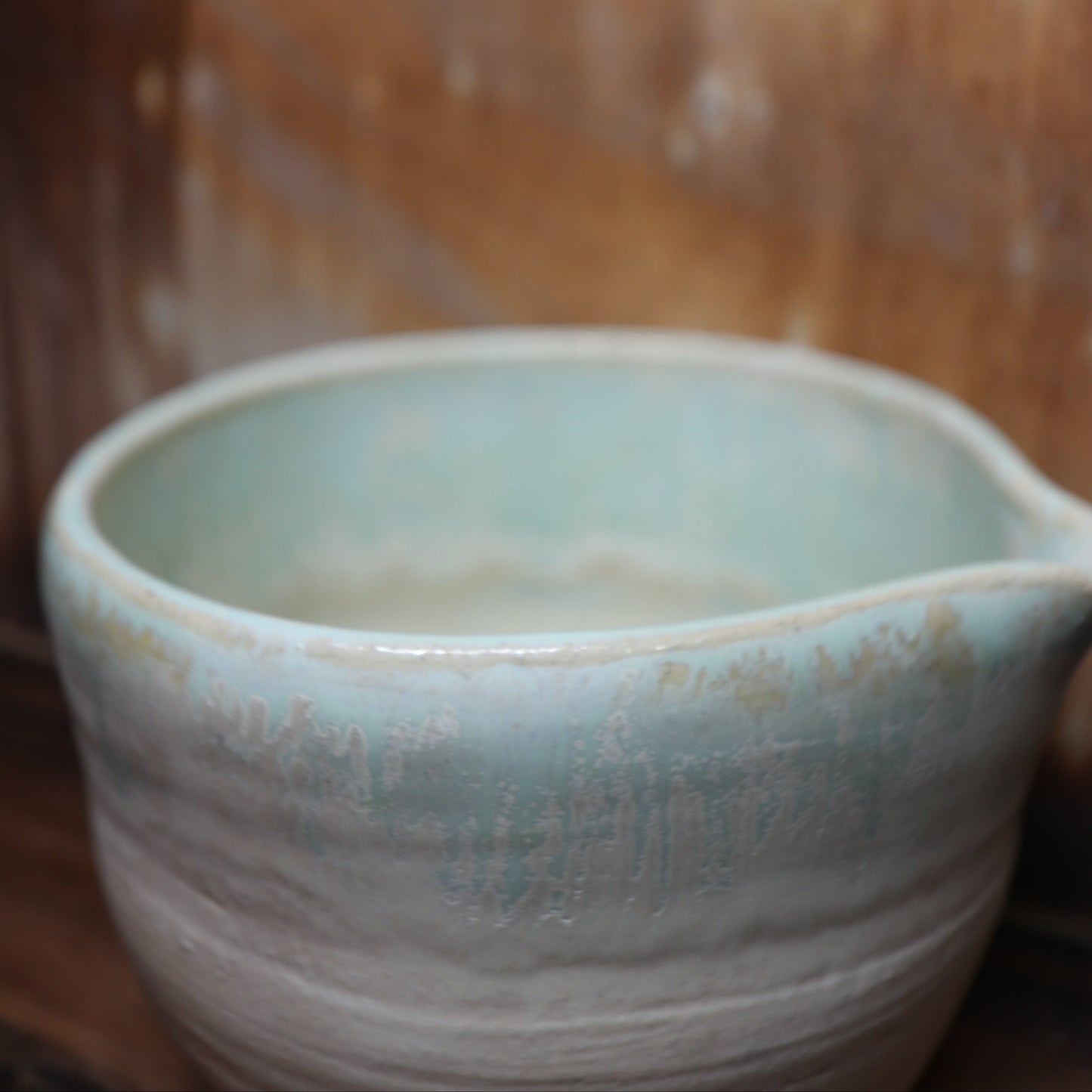 Green Crystal Handmade Matcha Bowl | Ceramic Chawan