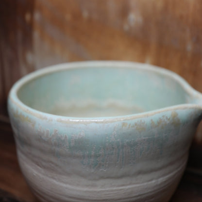 Green Crystal Handmade Matcha Bowl | Ceramic Chawan