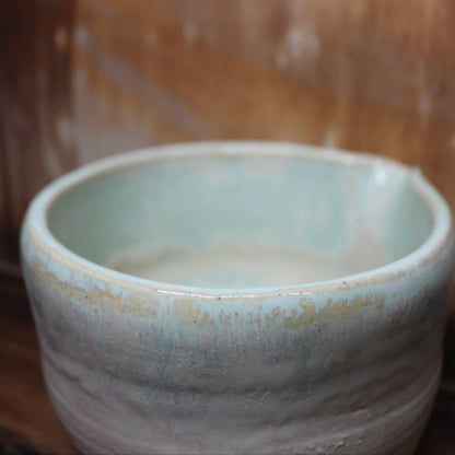 Green Crystal Handmade Matcha Bowl | Ceramic Chawan