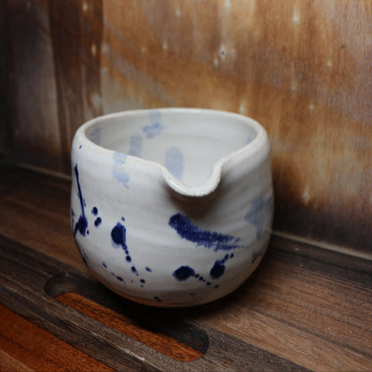 Blue Brush Strokes Handmade Matcha Bowl | Ceramic Chawan