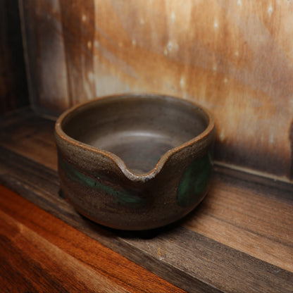 Green Splash Handmade Matcha Bowl | Ceramic Chawan