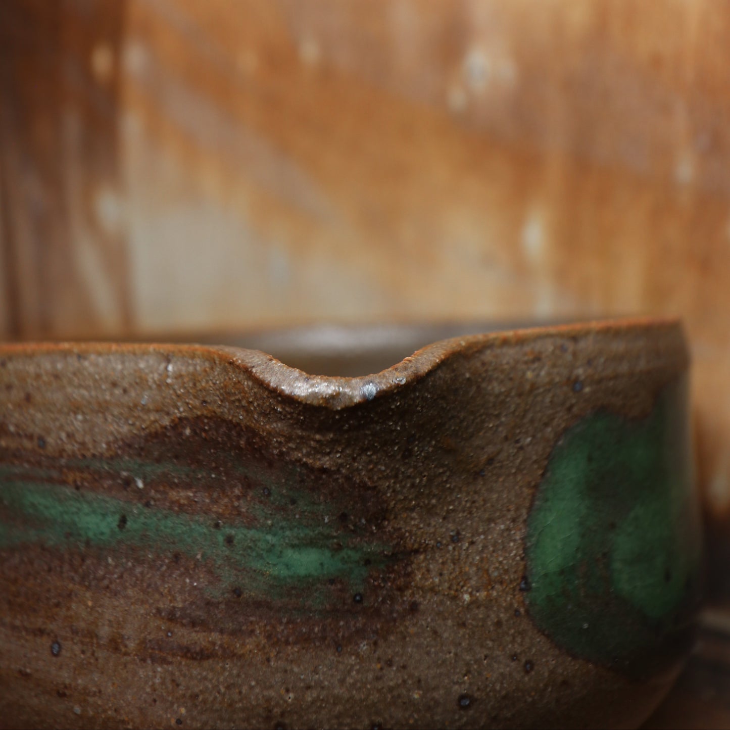 Green Splash Handmade Matcha Bowl | Ceramic Chawan