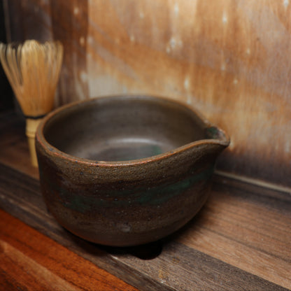 Green Splash Handmade Matcha Bowl | Ceramic Chawan