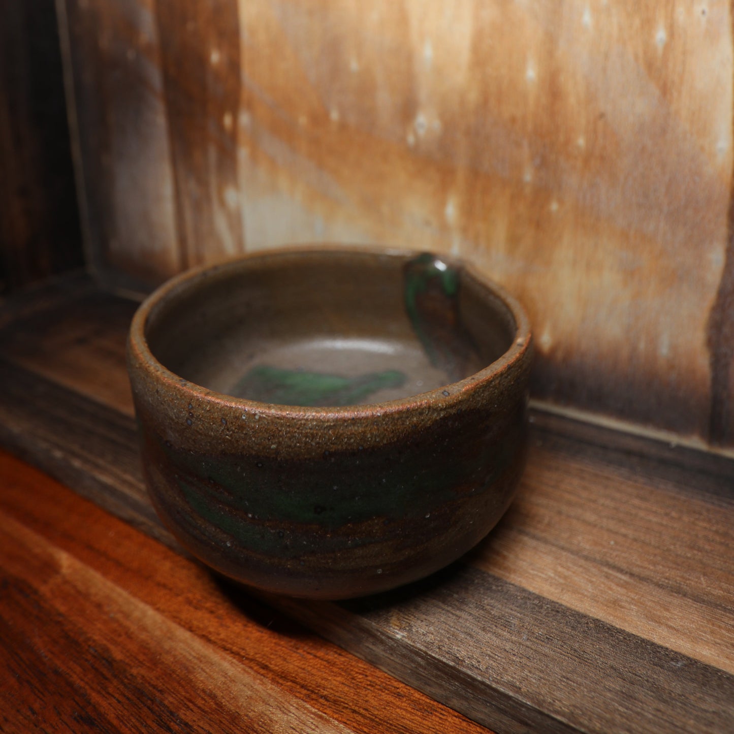 Green Splash Handmade Matcha Bowl | Ceramic Chawan