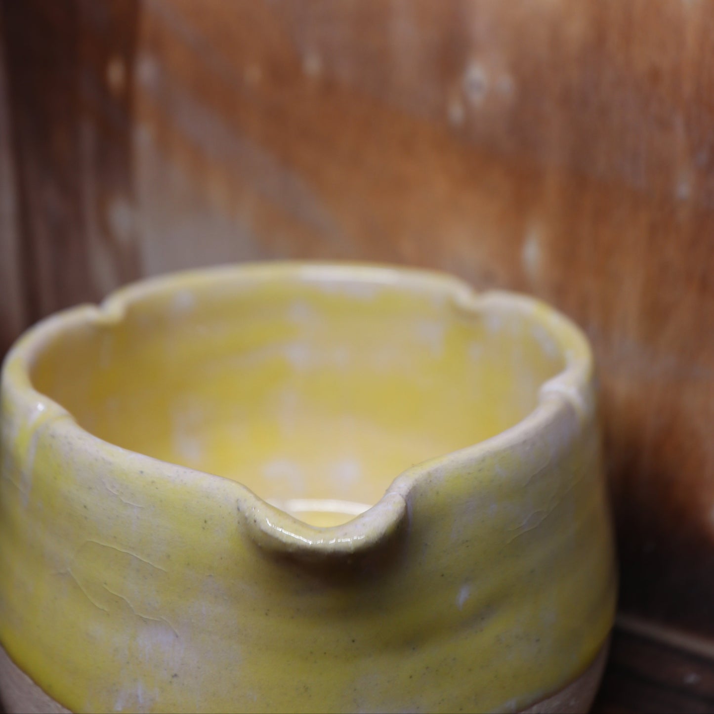 Yellow Flower Handmade Matcha Bowl | Ceramic Chawan