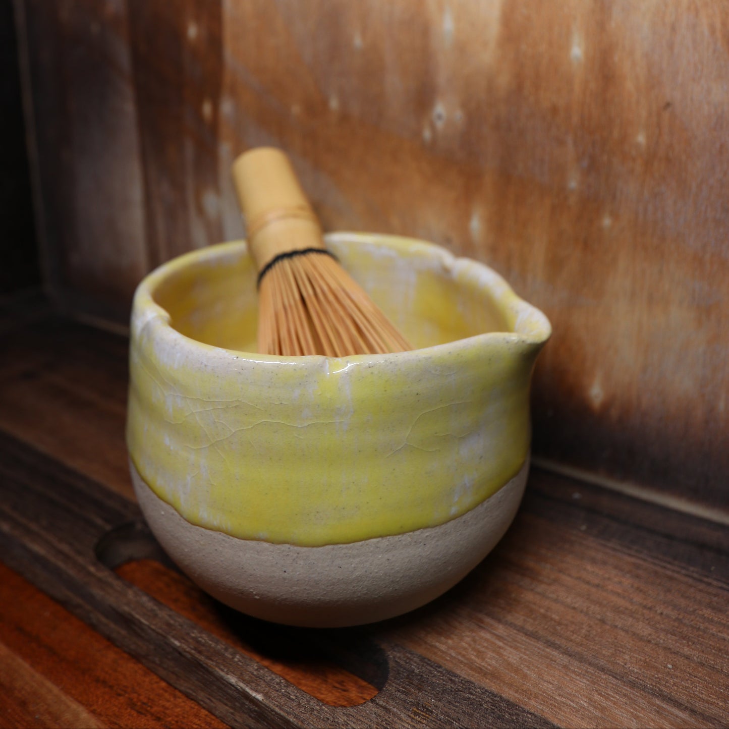 Yellow Flower Handmade Matcha Bowl | Ceramic Chawan