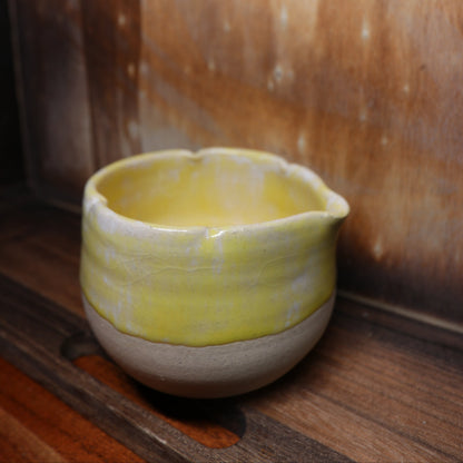 Yellow Flower Handmade Matcha Bowl | Ceramic Chawan